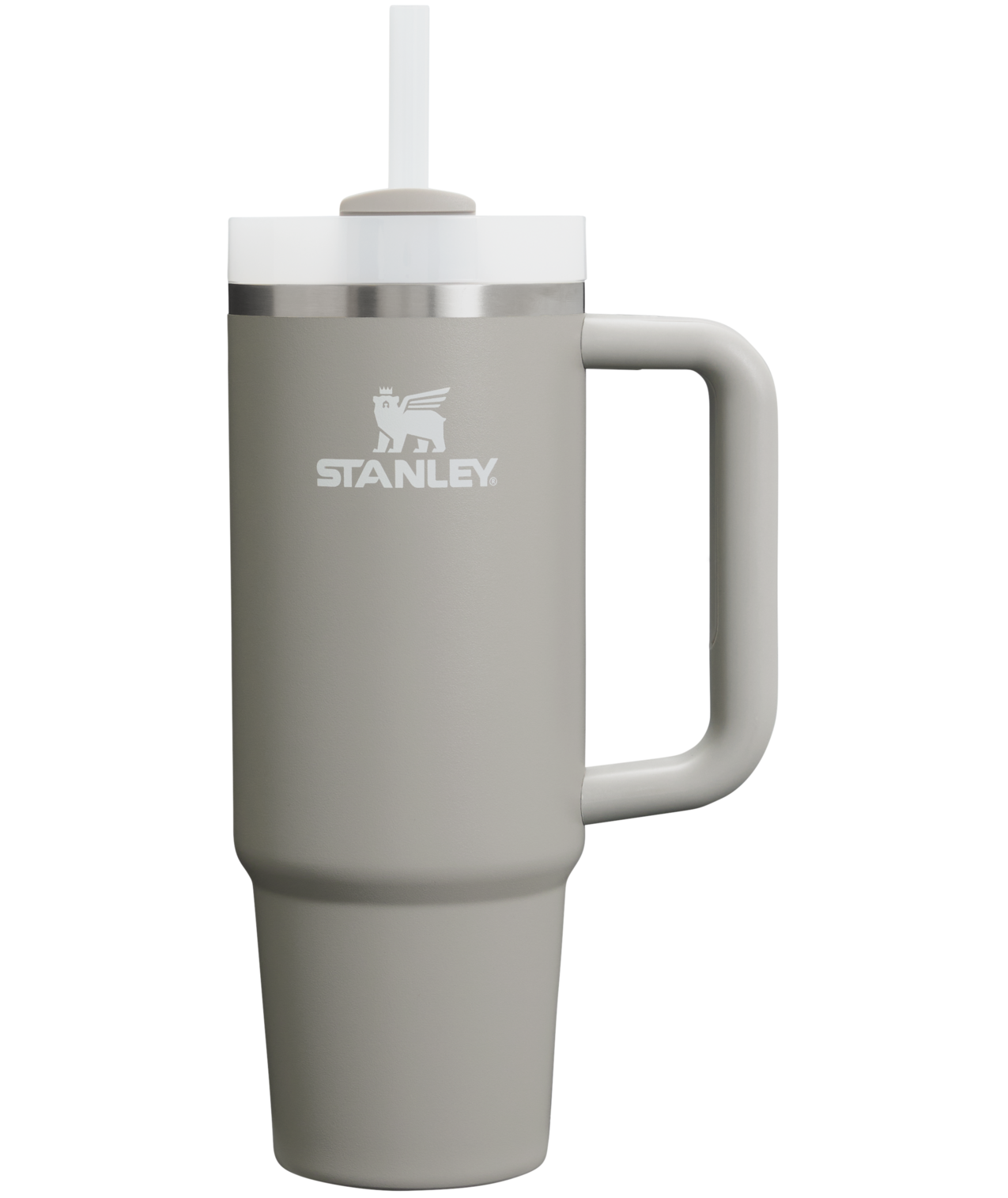 Splash-Resistant FlowState The Quencher H2.0 Flowstate Tumbler | Stanley Create D331C - 40oz Large Capacity Car-Cup Friendly Quencher - Ash