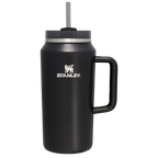 Splash-Resistant FlowState The Quencher H2.0 Flowstate Tumbler D365U - Double-Wall Vacuum Insulated Travel Tumbler with Straw - Black Glow