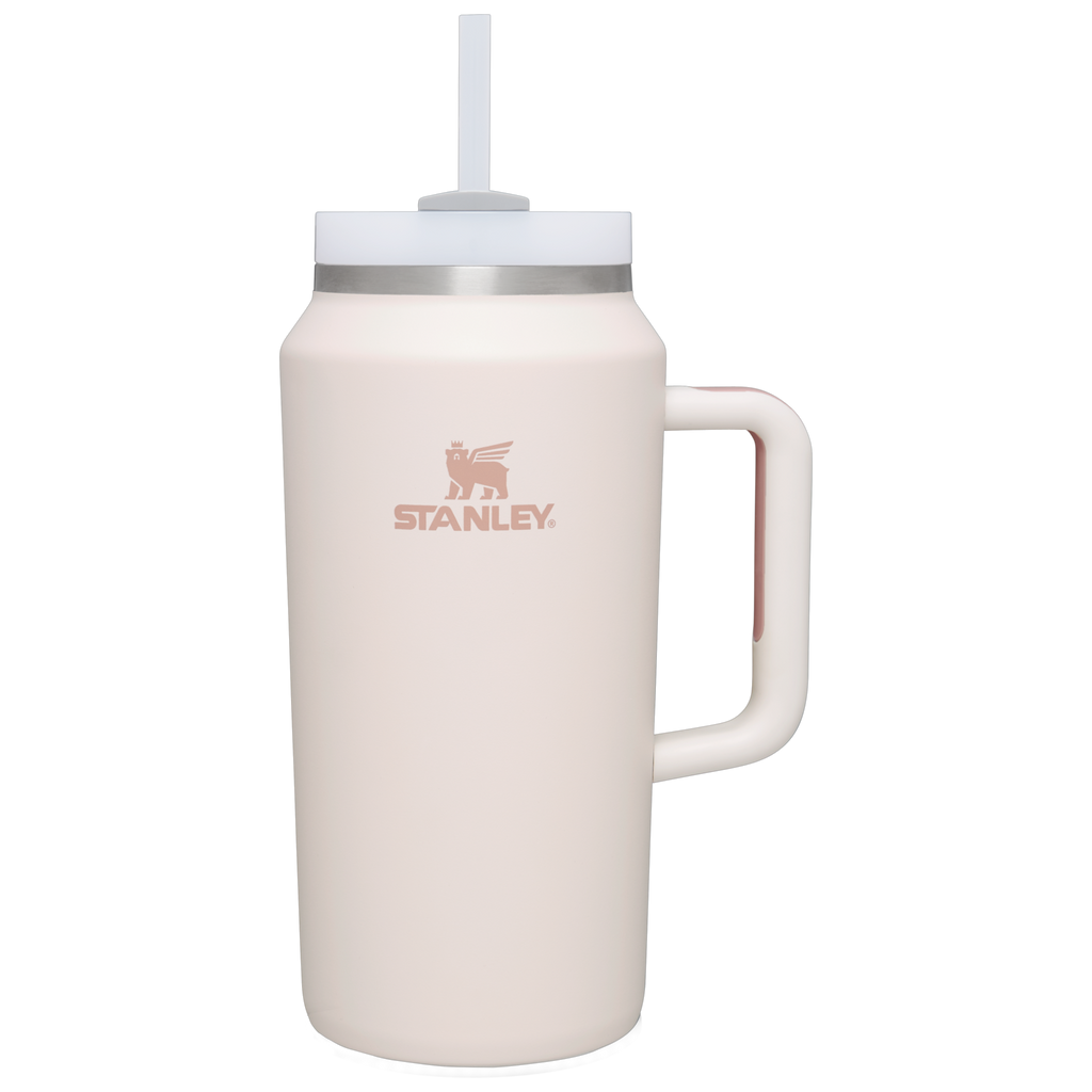Splash-Resistant FlowState The Quencher H2.0 Flowstate Tumbler D365U - Double-Wall Vacuum Insulated Travel Tumbler with Straw - Rose Quartz