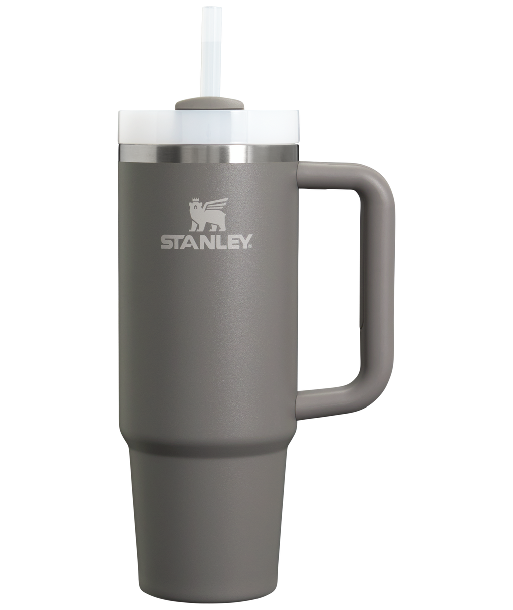 Splash-Resistant FlowState The Quencher H2.0 Flowstate Tumbler | Stanley Create D331C - 40oz Large Capacity Car-Cup Friendly Quencher - Stone