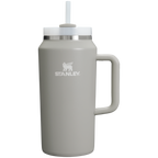 Splash-Resistant FlowState The Quencher H2.0 Flowstate Tumbler D365U - Double-Wall Vacuum Insulated Travel Tumbler with Straw - Ash