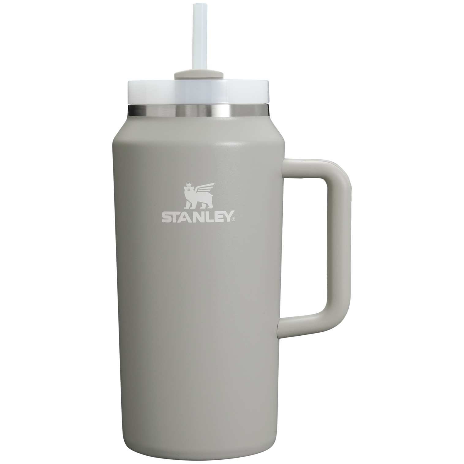 Splash-Resistant FlowState The Quencher H2.0 Flowstate Tumbler D365U - Double-Wall Vacuum Insulated Travel Tumbler with Straw - Ash
