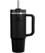 Splash-Resistant FlowState The Quencher H2.0 Flowstate Tumbler | Stanley Create D331C - 40oz Large Capacity Car-Cup Friendly Quencher - Black 2.0