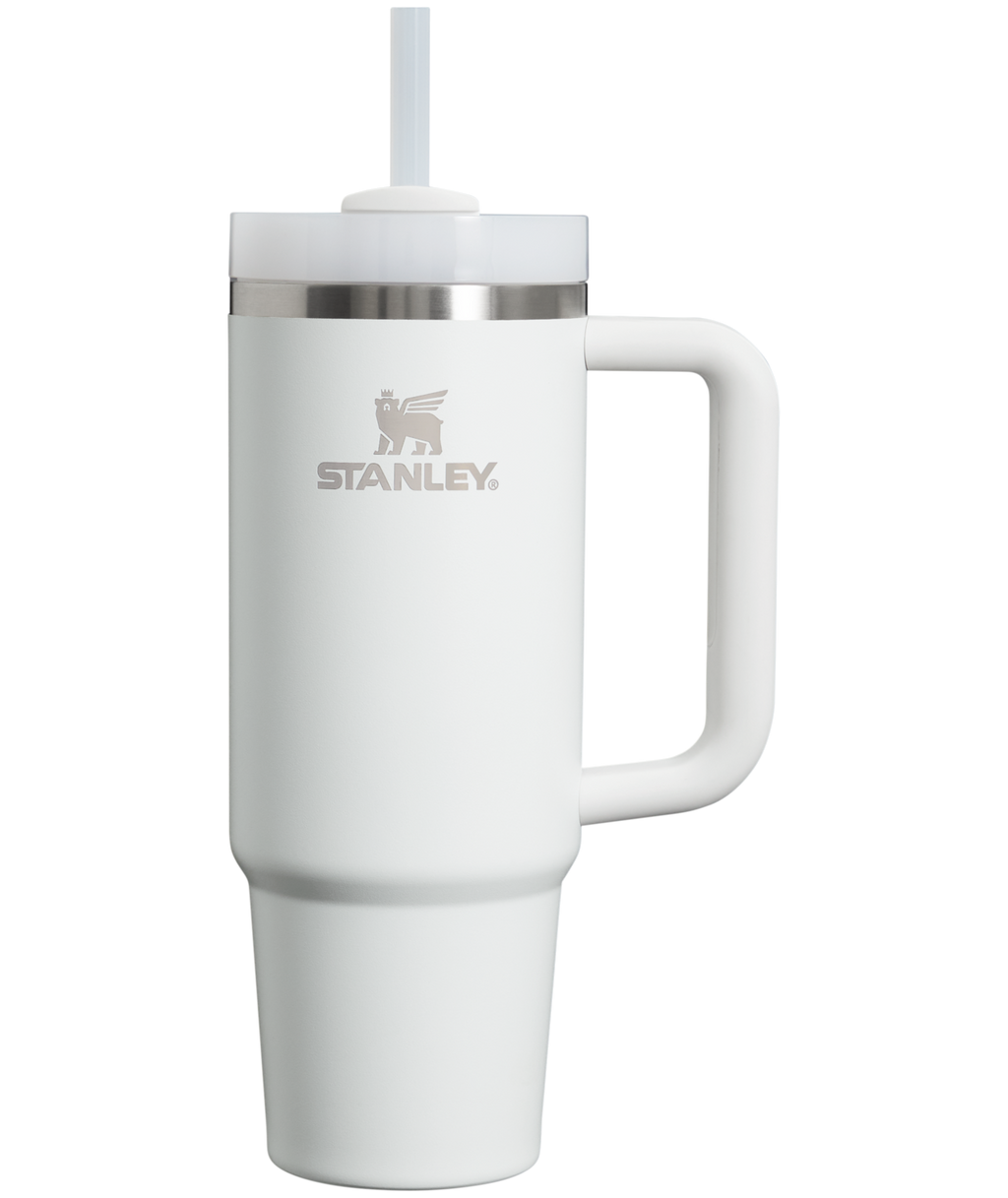 Splash-Resistant FlowState The Quencher H2.0 Flowstate Tumbler | Stanley Create D331C - 40oz Large Capacity Car-Cup Friendly Quencher - Frost