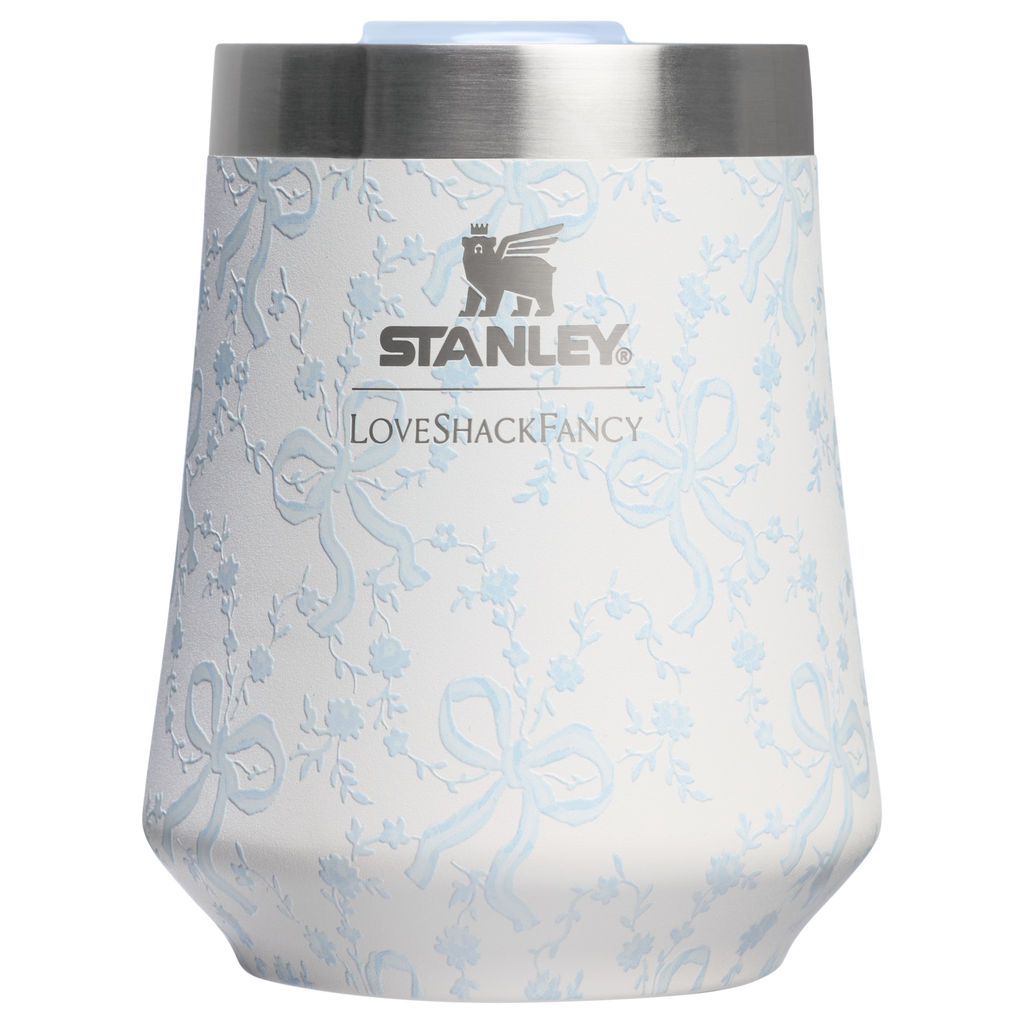 Premium Matte Stanley 1913 x LoveShackFancy Holiday The Reserve Wine Tumbler Set | 2-pack D205C - Reserve Collection Stainless Steel Whiskey Cup Detail