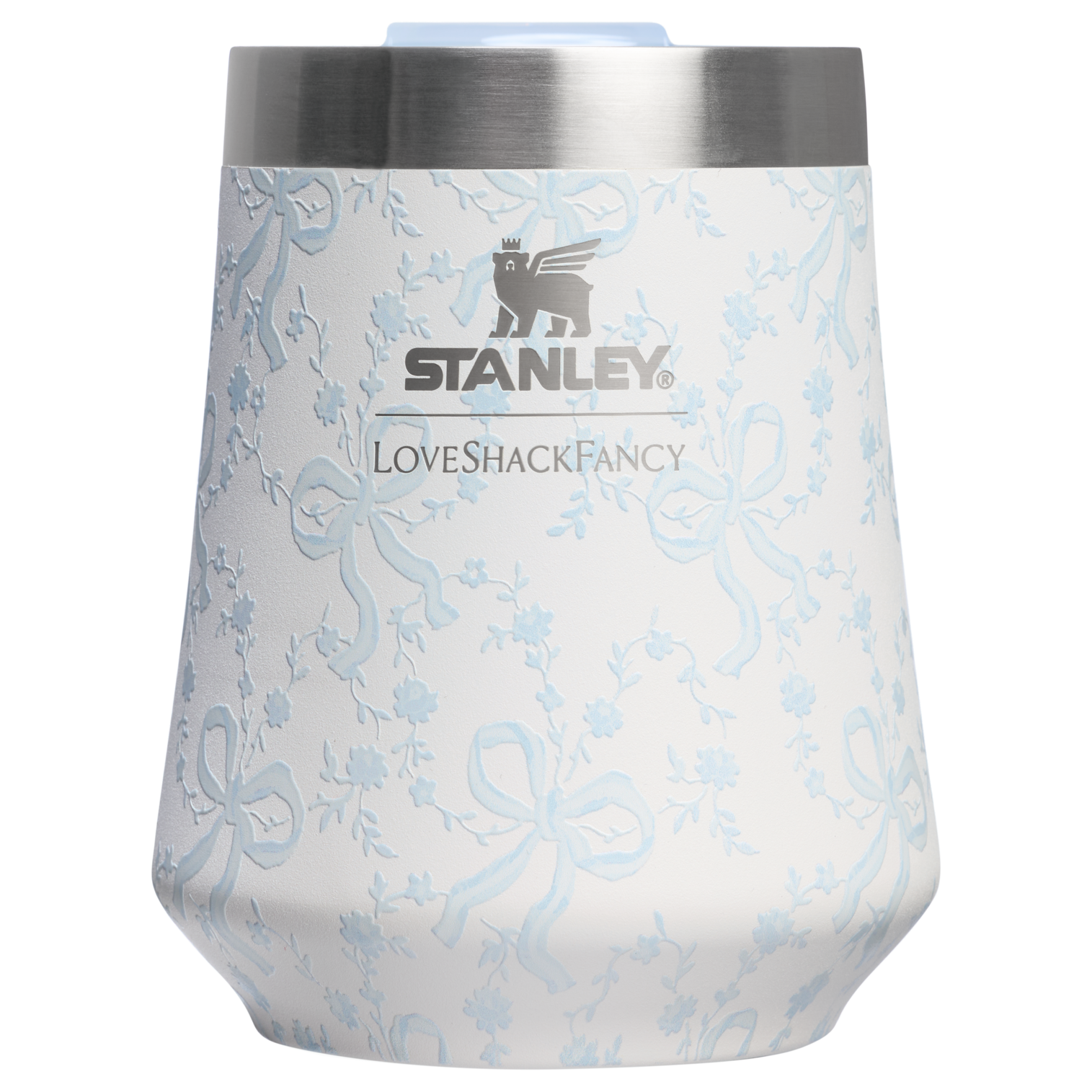 Premium Matte Stanley 1913 x LoveShackFancy Holiday The Reserve Wine Tumbler Set | 2-pack D205C - Reserve Collection Stainless Steel Whiskey Cup Detail