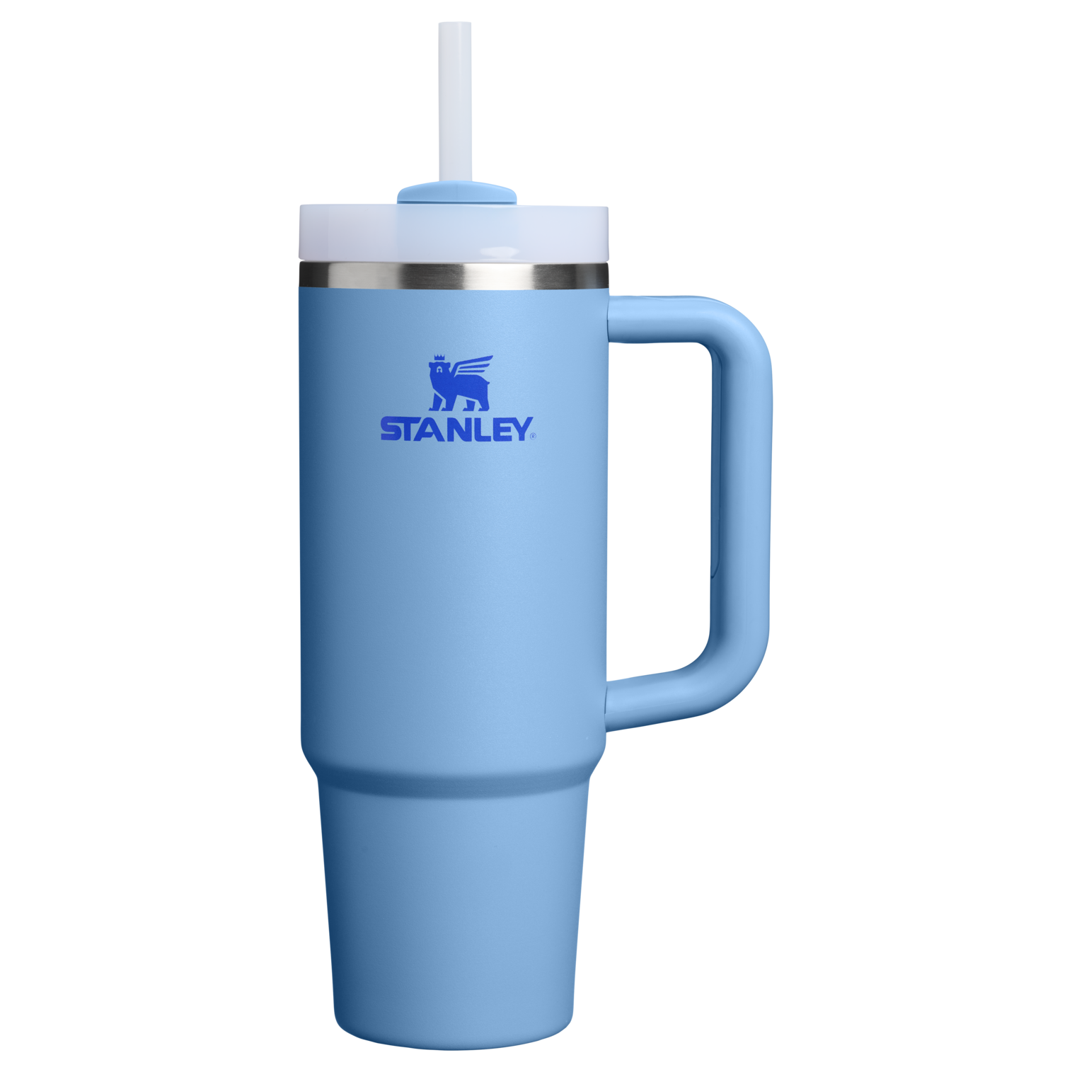 Splash-Resistant FlowState The Quencher H2.0 Flowstate Tumbler | Stanley Create D331C - 40oz Large Capacity Car-Cup Friendly Quencher - Blue Sky
