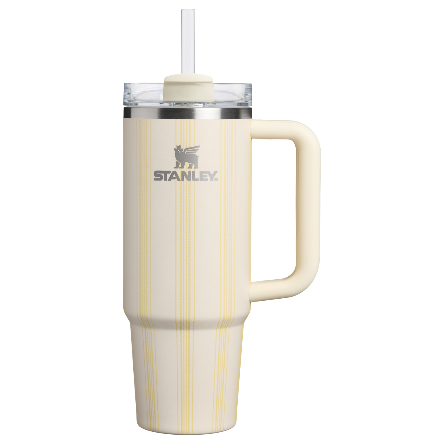 Car-Cup Friendly The Quencher H2.0 Flowstate Tumbler D343V - Double-Wall Vacuum Insulated Travel Tumbler with Straw - Cream Picnic Stripe