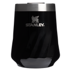 Vacuum Insulated Wine The Textured Reserve Wine Tumbler D141Z - Shatterproof Flavor-Preserving Cocktail Tumbler with Lid - Black Gloss