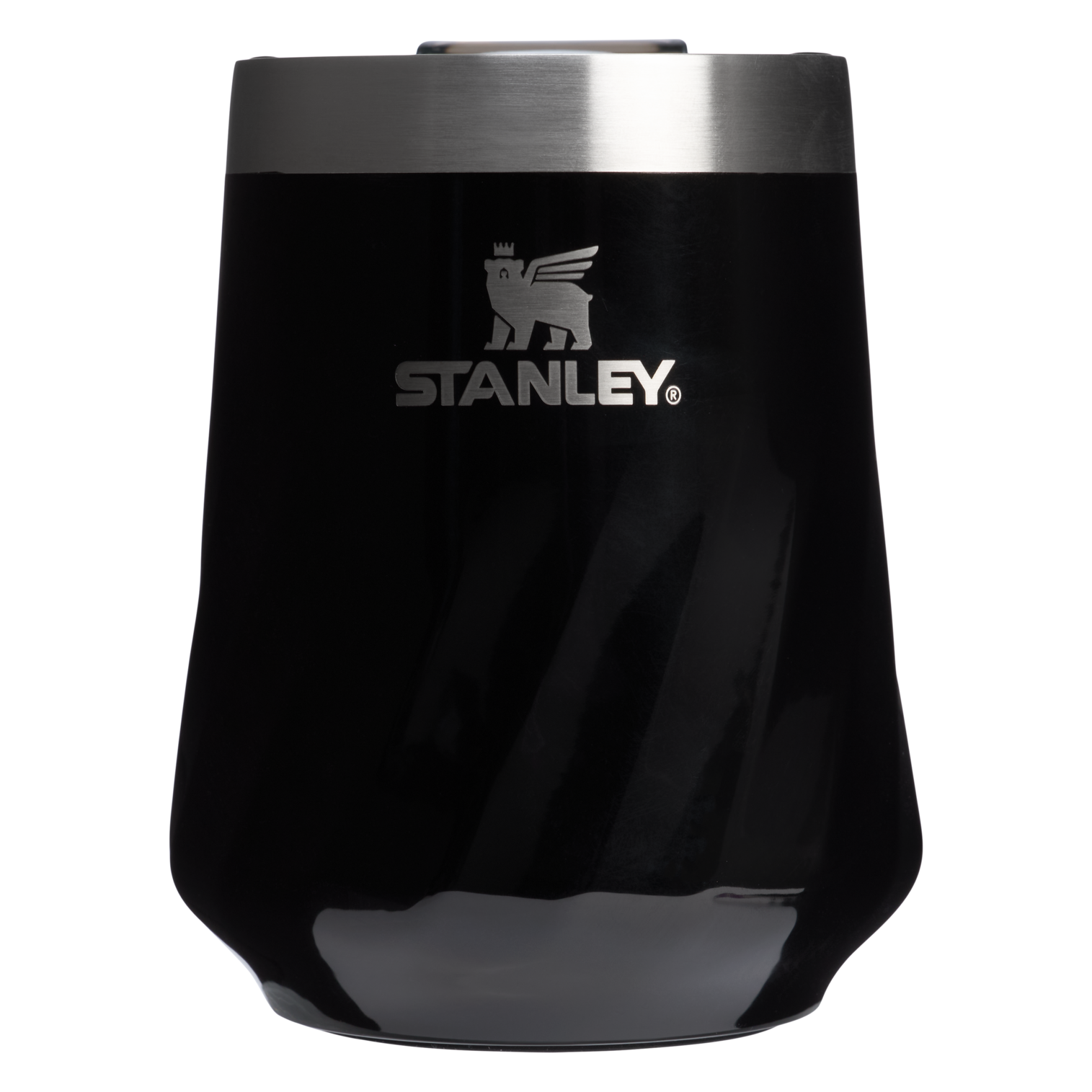 Vacuum Insulated Wine The Textured Reserve Wine Tumbler D141Z - Shatterproof Flavor-Preserving Cocktail Tumbler with Lid - Black Gloss