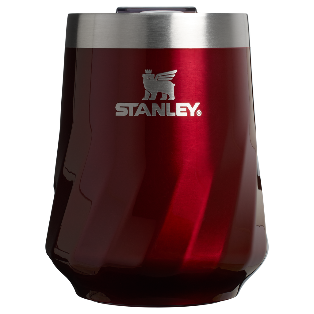 Vacuum Insulated Wine The Textured Reserve Wine Tumbler D141Z - Shatterproof Flavor-Preserving Cocktail Tumbler with Lid - Garnet Shine