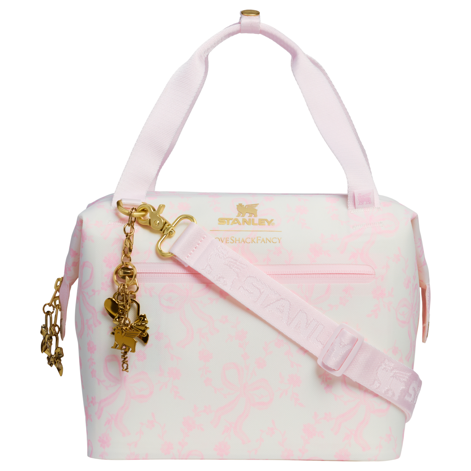 Portable Mini Stanley 1913 x LoveShackFancy Holiday All Day Julienne Mini Cooler D194V - Leak-Proof Insulated Mini Cooler Bag for Lunch - Coquette Bow Winter Ice