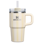 Splash-Resistant FlowState The Quencher H2.0 Flowstate Tumbler D344H - Double-Wall Vacuum Insulated Travel Tumbler with Straw - Cream Picnic Stripe