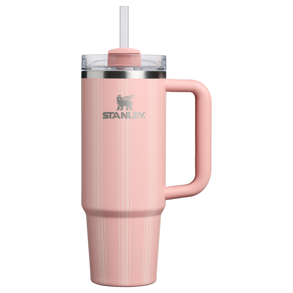 Car-Cup Friendly The Quencher H2.0 Flowstate Tumbler D343V - Double-Wall Vacuum Insulated Travel Tumbler with Straw - Peach Rose Picnic Stripe