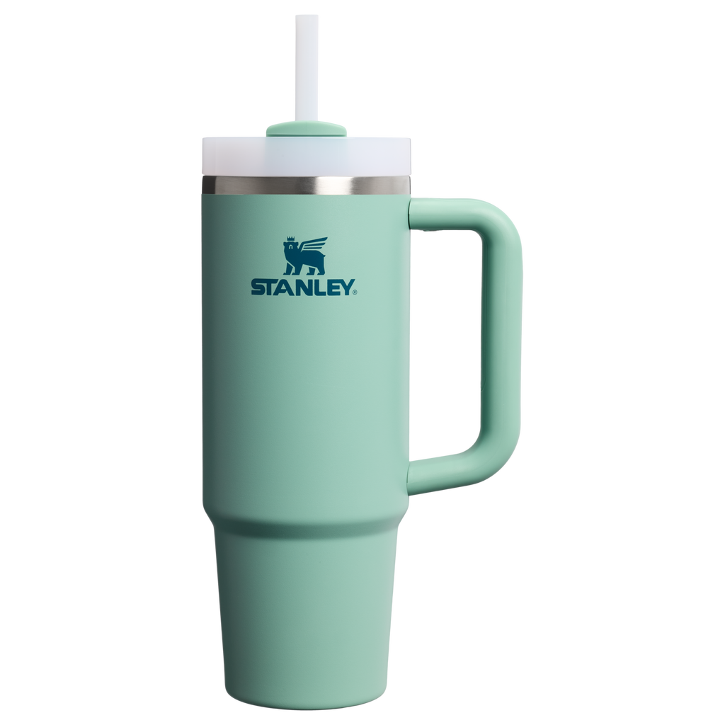 Splash-Resistant FlowState The Quencher H2.0 Flowstate Tumbler | Stanley Create D331C - 40oz Large Capacity Car-Cup Friendly Quencher - Spring Green