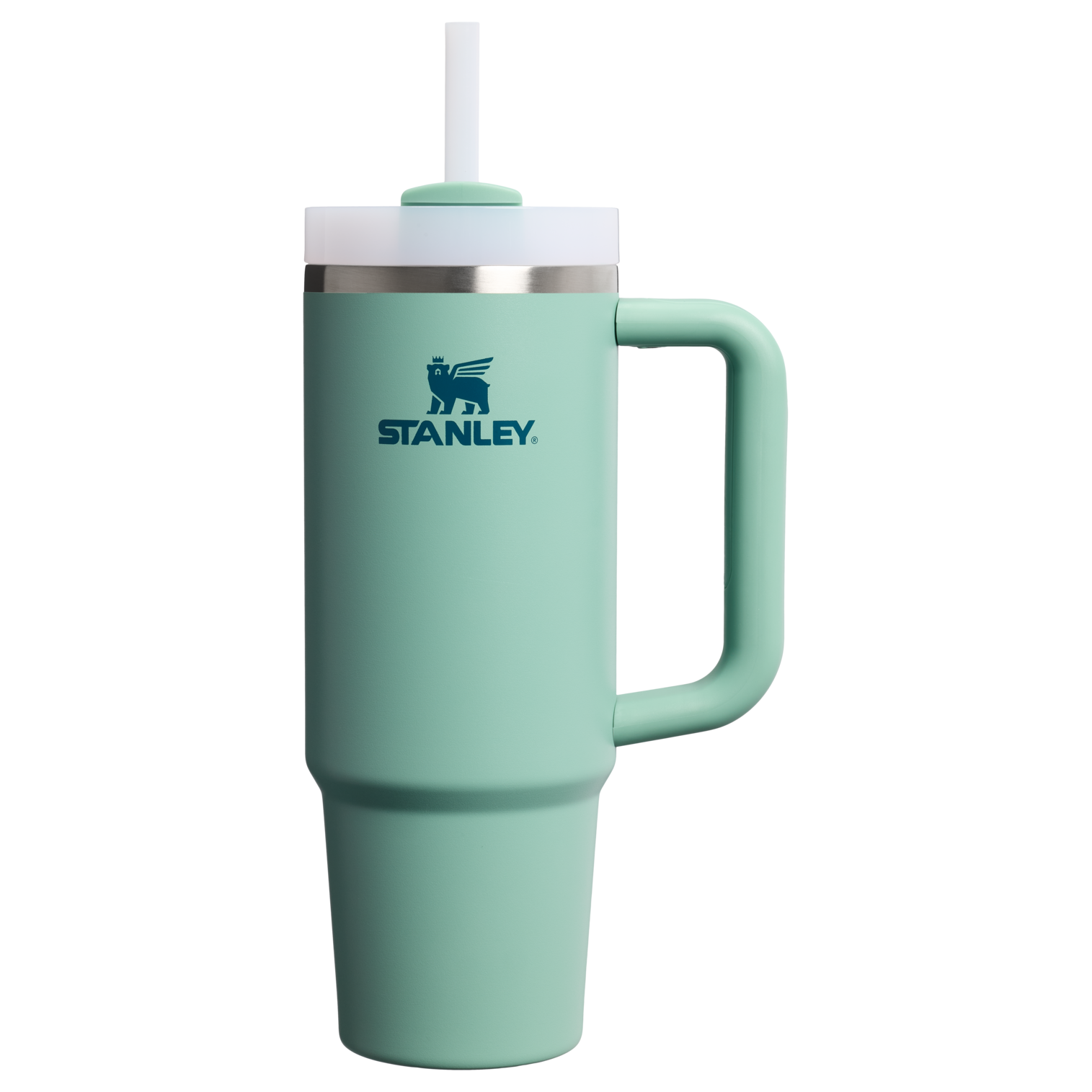 Splash-Resistant FlowState The Quencher H2.0 Flowstate Tumbler | Stanley Create D331C - 40oz Large Capacity Car-Cup Friendly Quencher - Spring Green