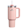 Large Capacity The Quencher H2.0 Flowstate Tumbler D342C - Double-Wall Vacuum Insulated Travel Tumbler with Straw - Peach Rose Picnic Stripe