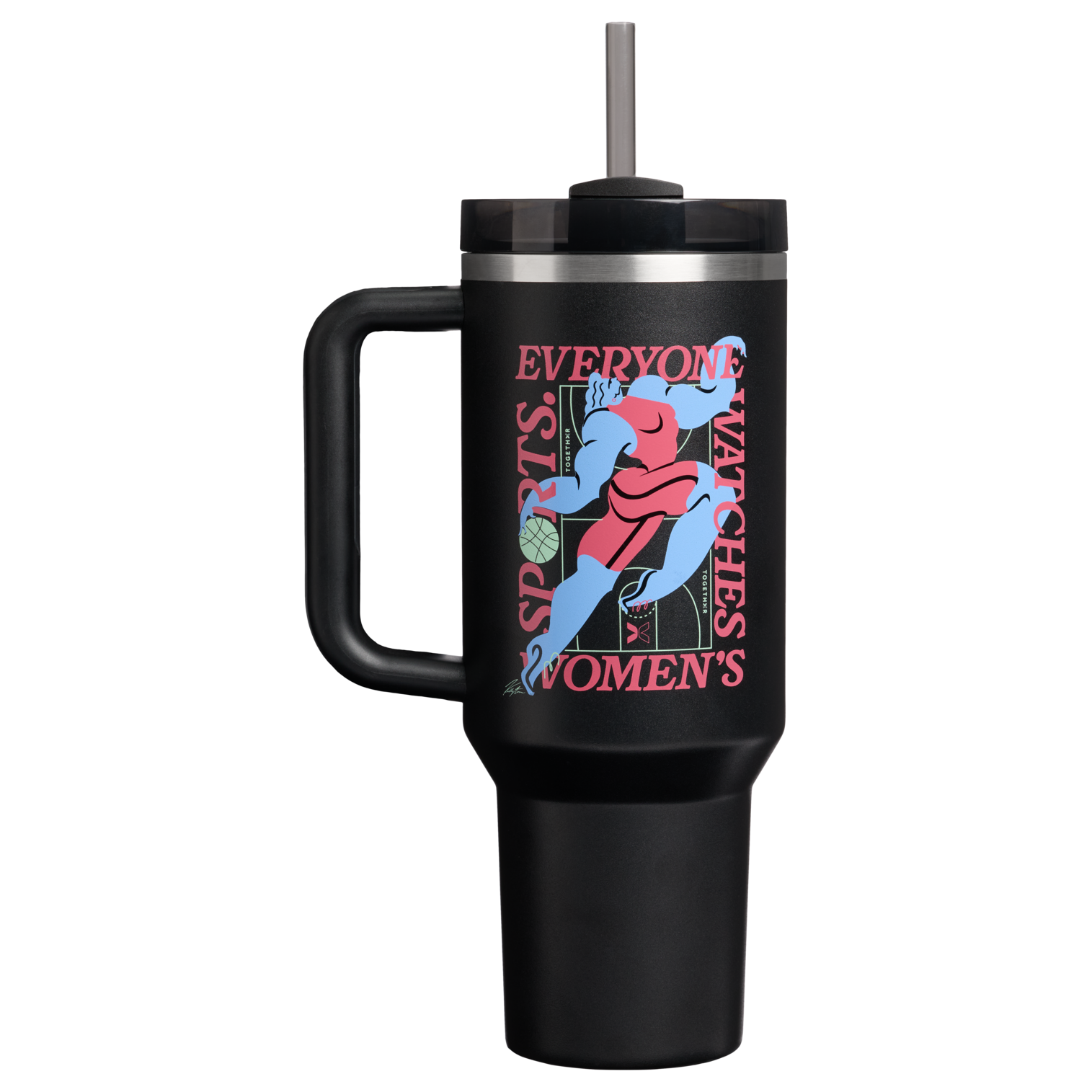 Splash-Resistant FlowState The Quencher H2.0 Flowstate Tumbler D340Y - Premium Stainless Steel Straw Cup for All-Day Hydration - Tournament Black