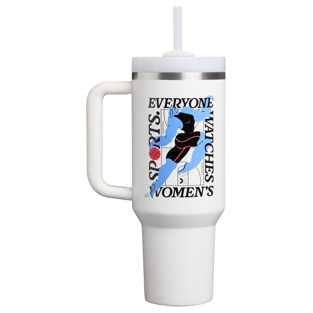 Splash-Resistant FlowState The Quencher H2.0 Flowstate Tumbler D340Y - Premium Stainless Steel Straw Cup for All-Day Hydration - Tournament White