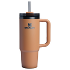 Splash-Resistant FlowState The Quencher H2.0 Flowstate Tumbler | Stanley Create D331C - 40oz Large Capacity Car-Cup Friendly Quencher - Camel