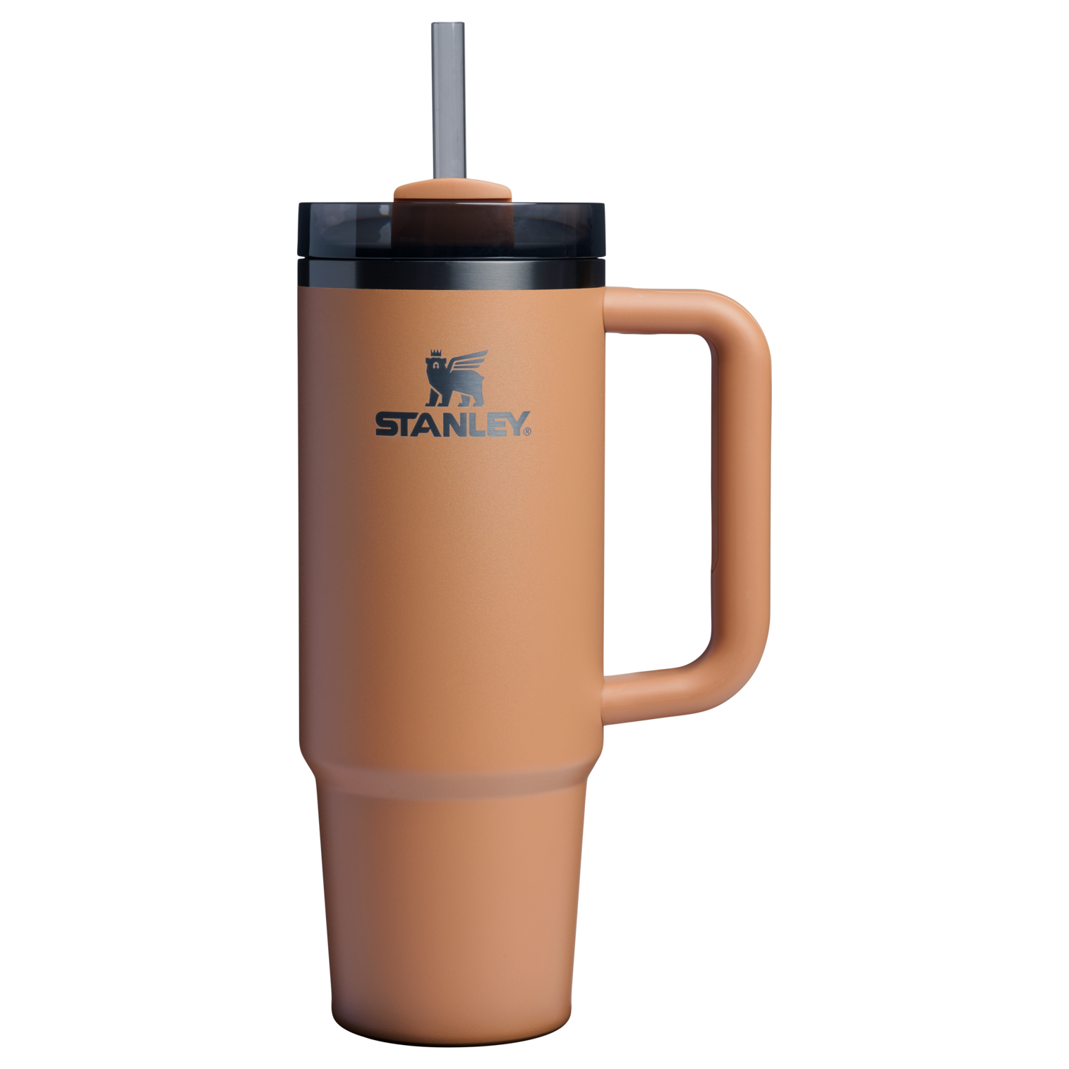 Splash-Resistant FlowState The Quencher H2.0 Flowstate Tumbler | Stanley Create D331C - 40oz Large Capacity Car-Cup Friendly Quencher - Camel