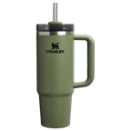 Splash-Resistant FlowState The Quencher H2.0 Flowstate Tumbler | Stanley Create D331C - 40oz Large Capacity Car-Cup Friendly Quencher - Dried Pine