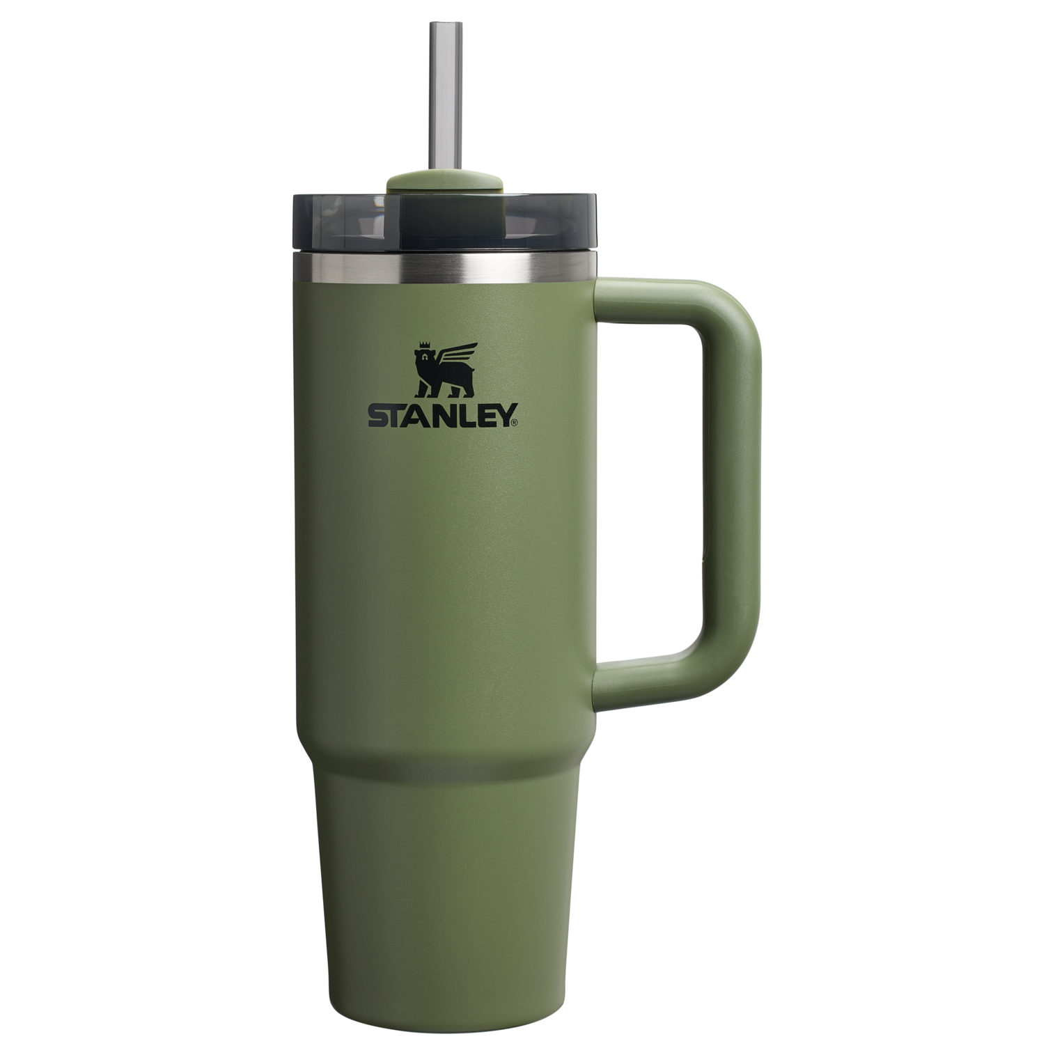 Splash-Resistant FlowState The Quencher H2.0 Flowstate Tumbler | Stanley Create D331C - 40oz Large Capacity Car-Cup Friendly Quencher - Dried Pine