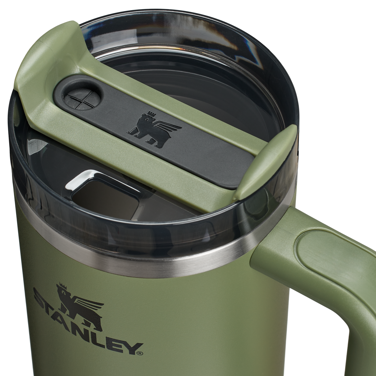 Splash-Resistant FlowState The Quencher H2.0 Flowstate Tumbler | Stanley Create D331C - 40oz Large Capacity Car-Cup Friendly Quencher Detail