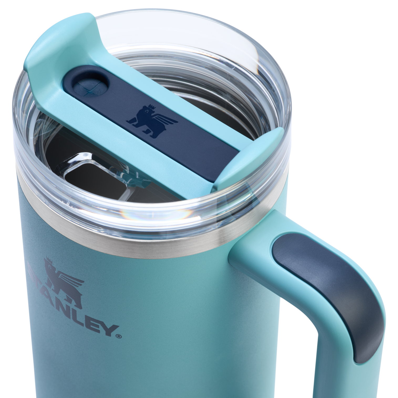 Splash-Resistant FlowState The Quencher H2.0 Flowstate Tumbler | Stanley Create D331C - 40oz Large Capacity Car-Cup Friendly Quencher Detail