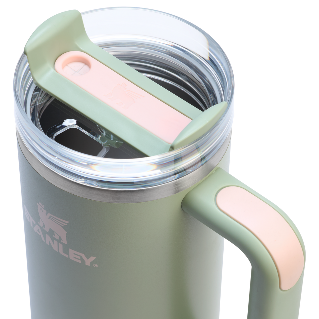 Splash-Resistant FlowState The Quencher H2.0 Flowstate Tumbler | Stanley Create D331C - 40oz Large Capacity Car-Cup Friendly Quencher Detail
