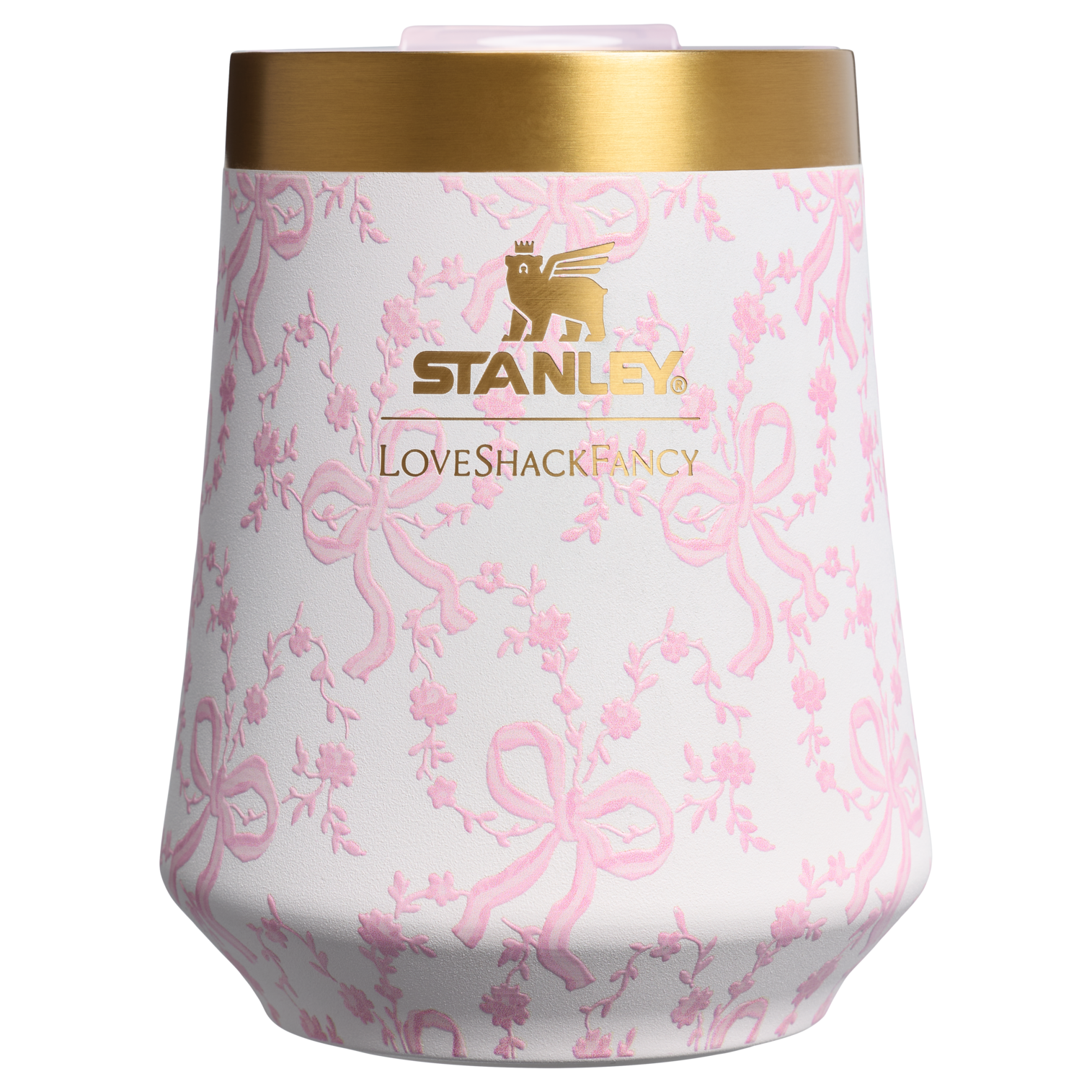 Flavor-Preserving Stanley 1913 x LoveShackFancy Holiday Reserve Wine Tumbler D204X - Reserve Collection Stainless Steel Whiskey Cup - Coquette Bow Chantilly
