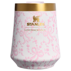 Elegant Stemless Stanley 1913 x LoveShackFancy Holiday Reserve Wine Tumbler D367F - Elegant Stemless Vacuum Insulated Wine Tumbler - Coquette Bow Chantilly