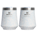Premium Matte Stanley 1913 x LoveShackFancy Holiday The Reserve Wine Tumbler Set | 2-pack D205C - Reserve Collection Stainless Steel Whiskey Cup - Coquette Bow Winter Ice
