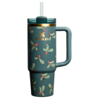 Splash-Resistant FlowState The Cheers & Cheer Quencher H2.0 Flowstate Tumbler D189S - Premium Stainless Steel Straw Cup for All-Day Hydration - Holiday Botanical