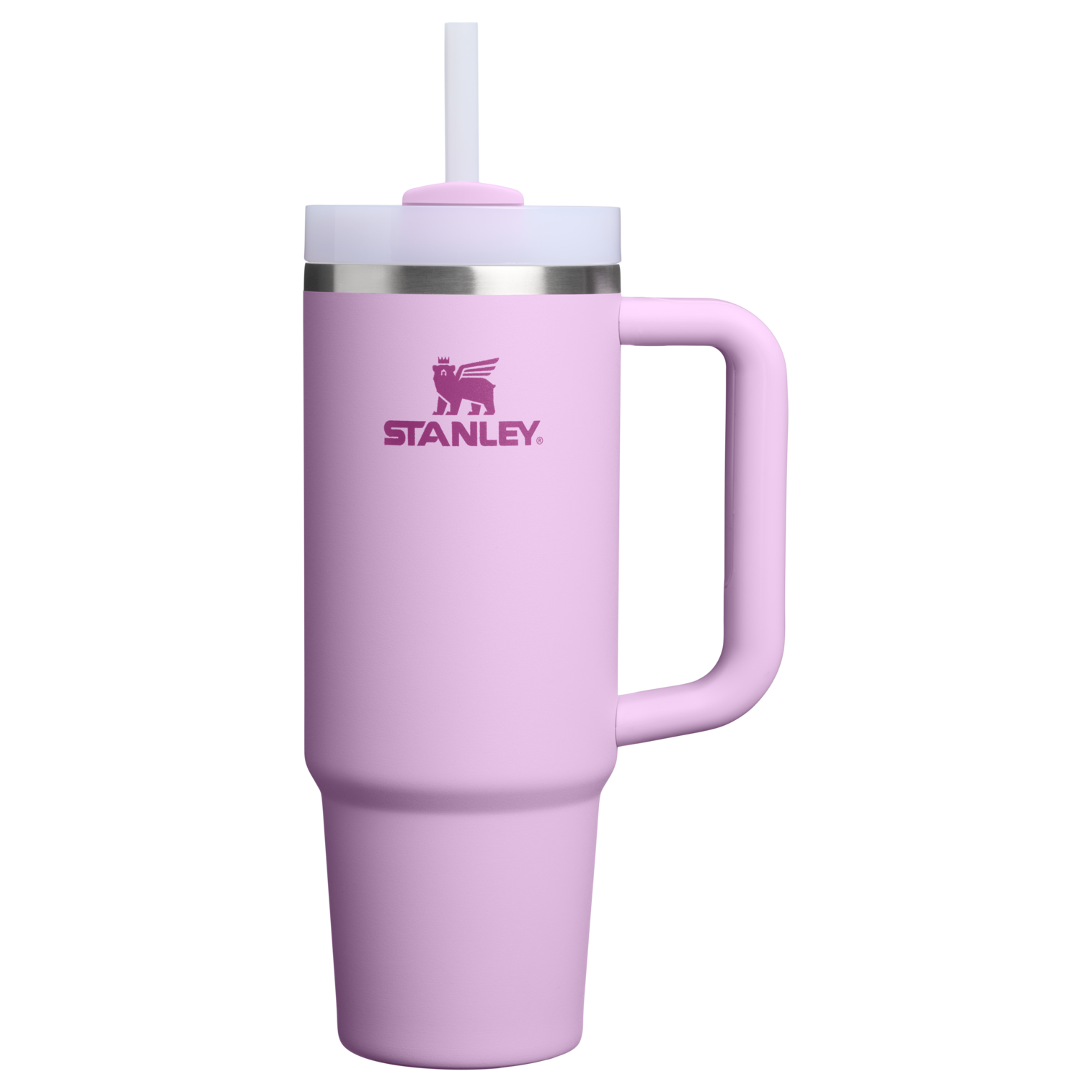 Splash-Resistant FlowState The Quencher H2.0 Flowstate Tumbler | Stanley Create D331C - 40oz Large Capacity Car-Cup Friendly Quencher - Soft Orchid