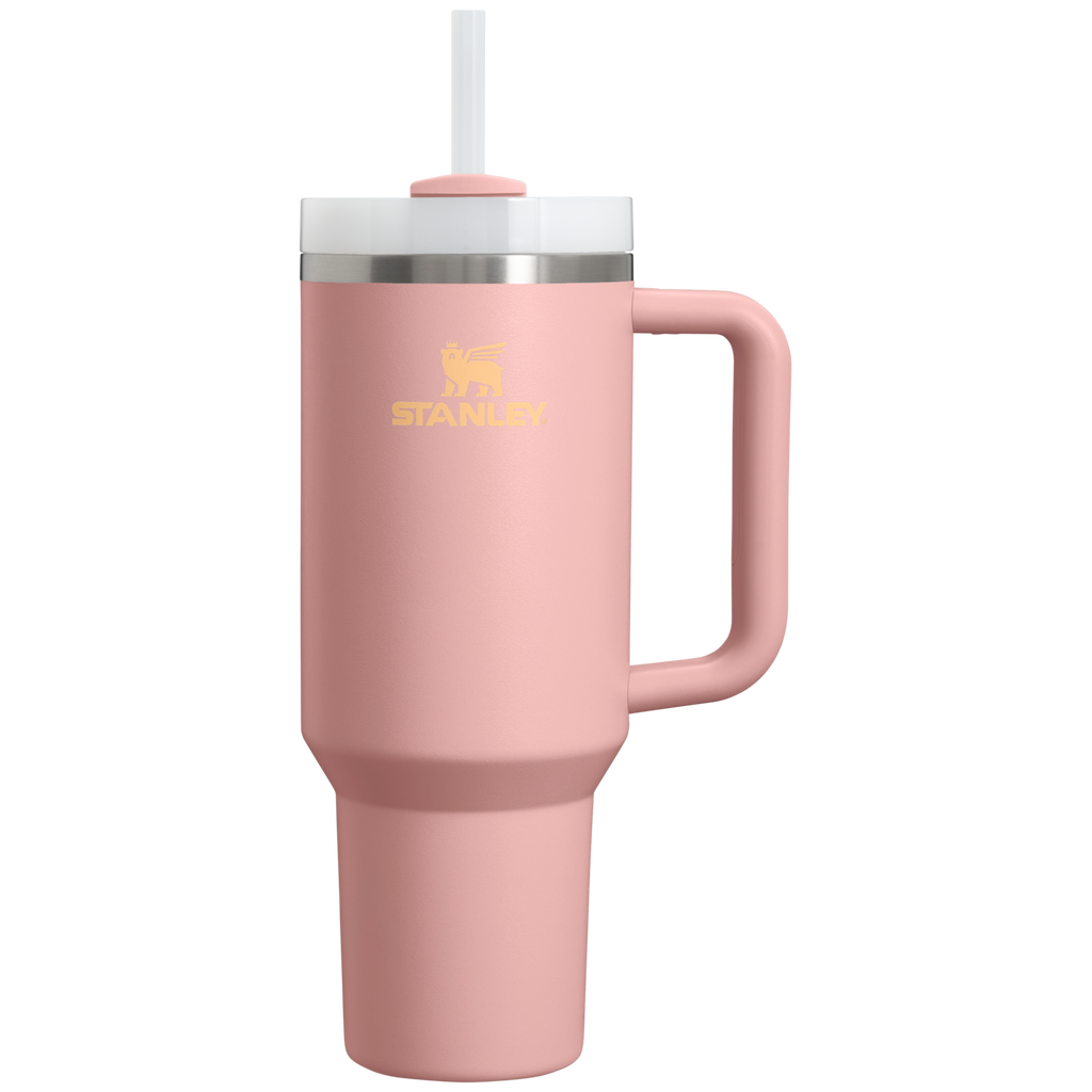 Insulated Travel The Quencher H2.0 Flowstate Tumbler D050X - 40oz Large Capacity Car-Cup Friendly Quencher - Peach Rose