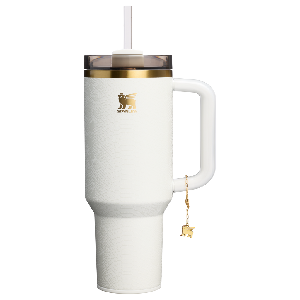 Double-Wall Vacuum The Quencher Luxe H2.0 Flowstate Tumbler D170A - FlowState 3-Position Lid Insulated Travel Mug - Pale Stone Snakeskin