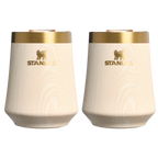 Shatterproof Luxury The Cheers & Cheer Reserve Wine Tumbler | 2-pack D190T - Premium Insulated Egg-Shaped Wine Glass for Outdoors - Birch Woodgrain