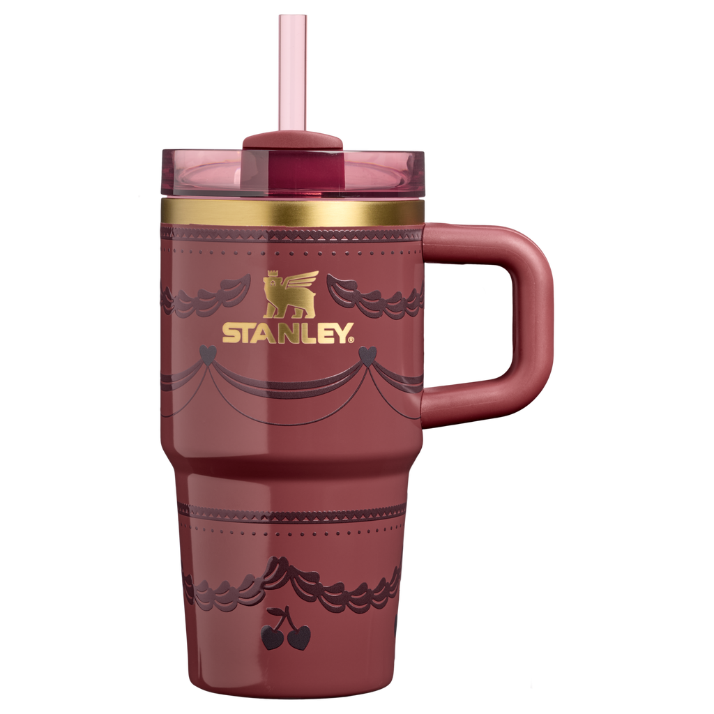 Insulated Travel The Valentine’s Day Quencher H2.0  Flowstate Tumbler D234X - 40oz Large Capacity Car-Cup Friendly Quencher - Red Velvet Cake