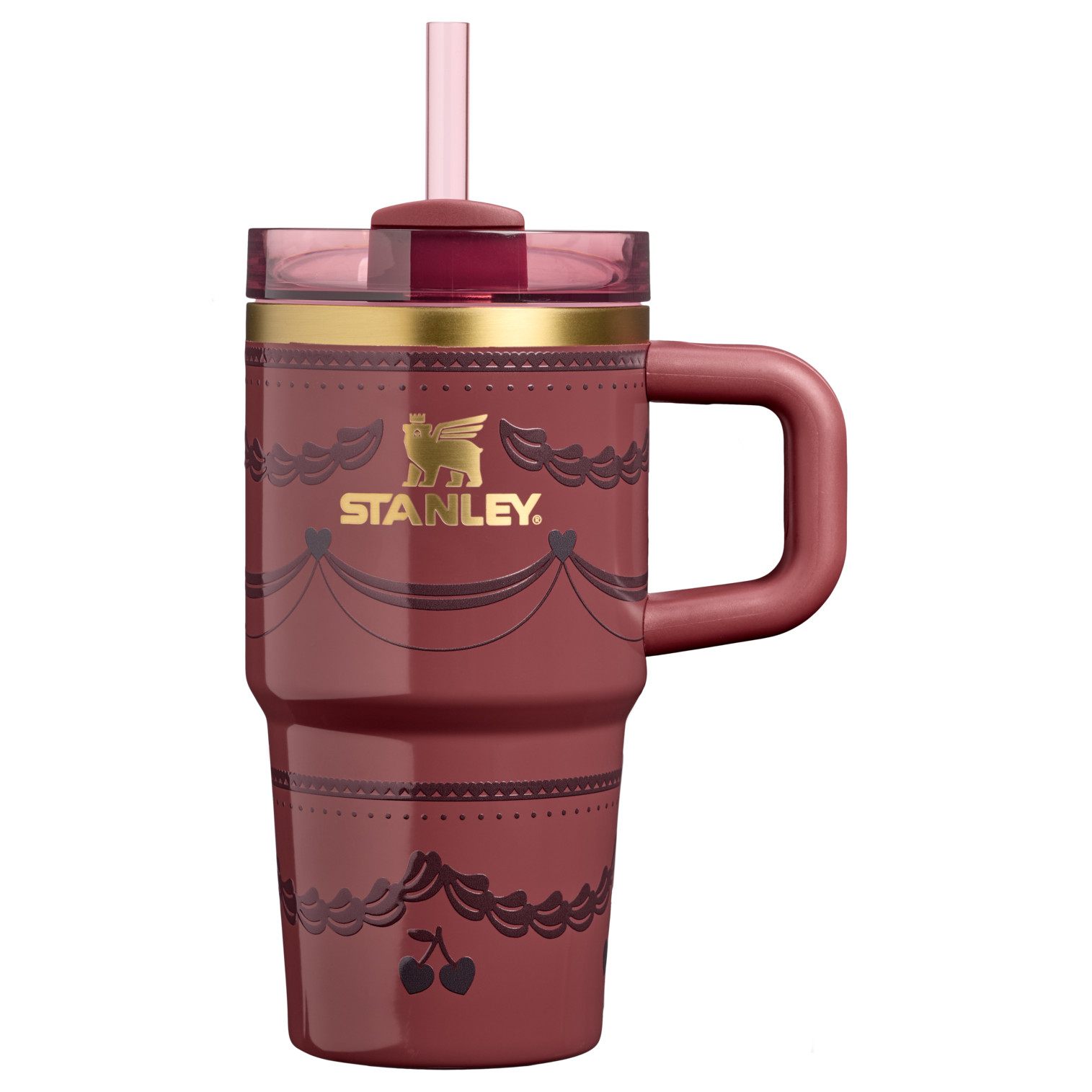 Insulated Travel The Valentine’s Day Quencher H2.0  Flowstate Tumbler D234X - 40oz Large Capacity Car-Cup Friendly Quencher - Red Velvet Cake