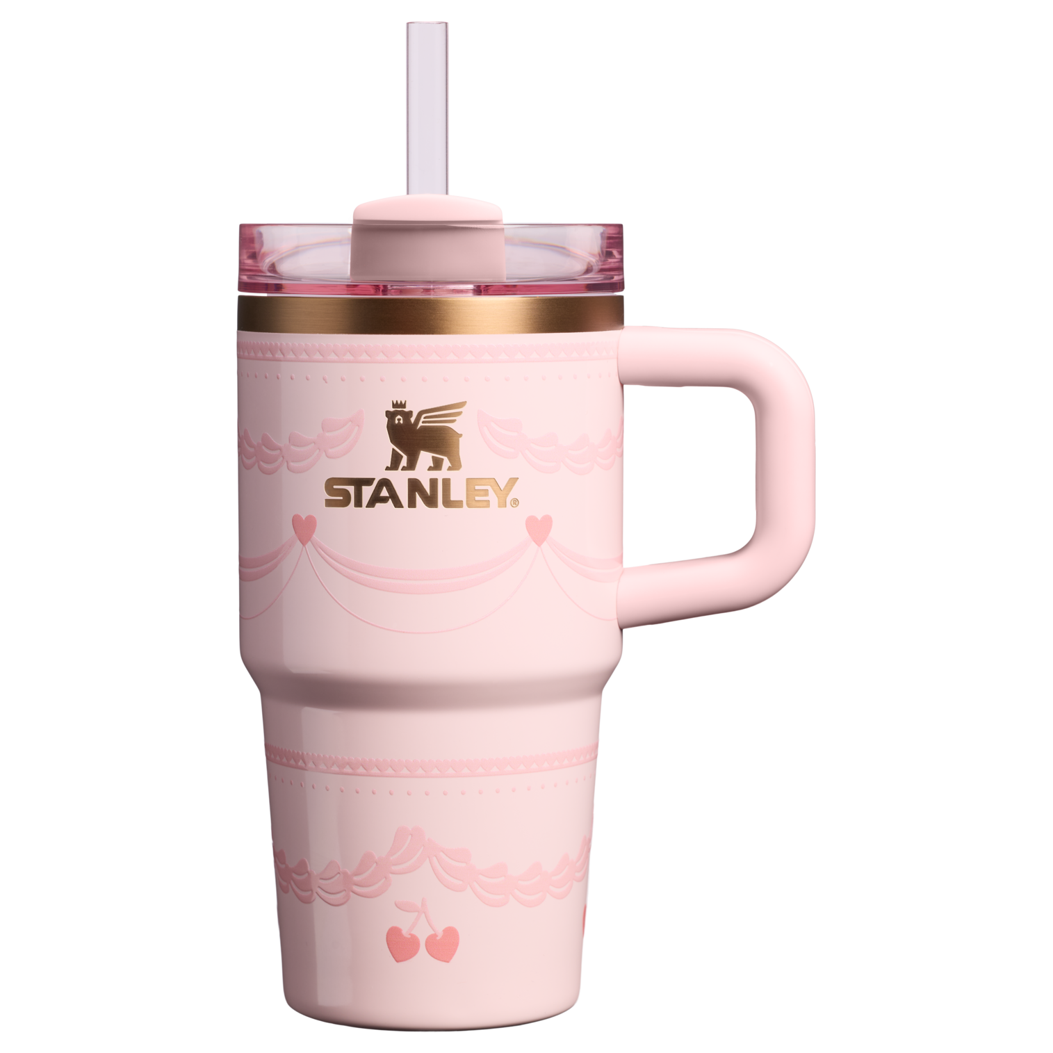 Insulated Travel The Valentine’s Day Quencher H2.0  Flowstate Tumbler D234X - 40oz Large Capacity Car-Cup Friendly Quencher - Pink Velvet Cake