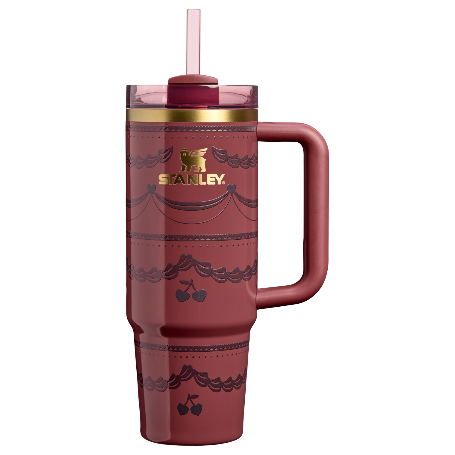 Car-Cup Friendly The Valentine’s Day Quencher H2.0 Flowstate Tumbler D232U - FlowState 3-Position Lid Insulated Travel Mug - Red Velvet Cake
