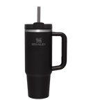 Splash-Resistant FlowState The Quencher H2.0 Flowstate Tumbler | Stanley Create D331C - 40oz Large Capacity Car-Cup Friendly Quencher - Black