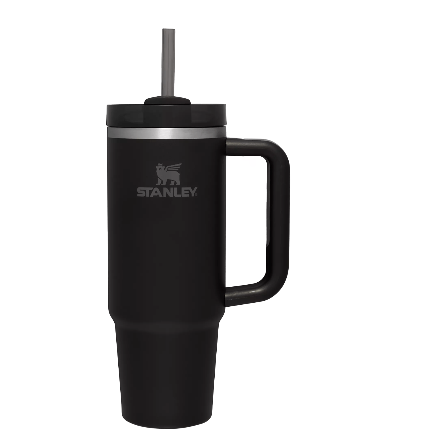 Splash-Resistant FlowState The Quencher H2.0 Flowstate Tumbler | Stanley Create D331C - 40oz Large Capacity Car-Cup Friendly Quencher - Black