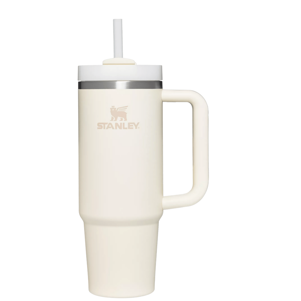 Splash-Resistant FlowState The Quencher H2.0 Flowstate Tumbler | Stanley Create D331C - 40oz Large Capacity Car-Cup Friendly Quencher - Cream